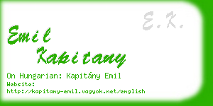 emil kapitany business card